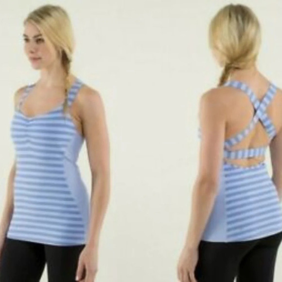 Lululemon Core Kicker Purple Striped Top 6 - Picture 3 of 6